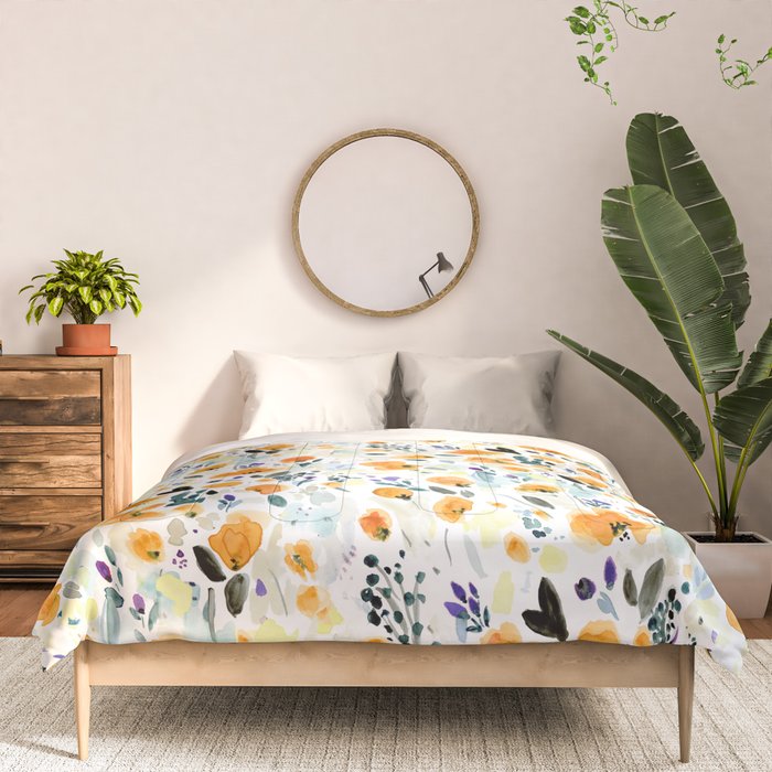 Cali Poppies + wild flowers Comforter Gallery Image 3