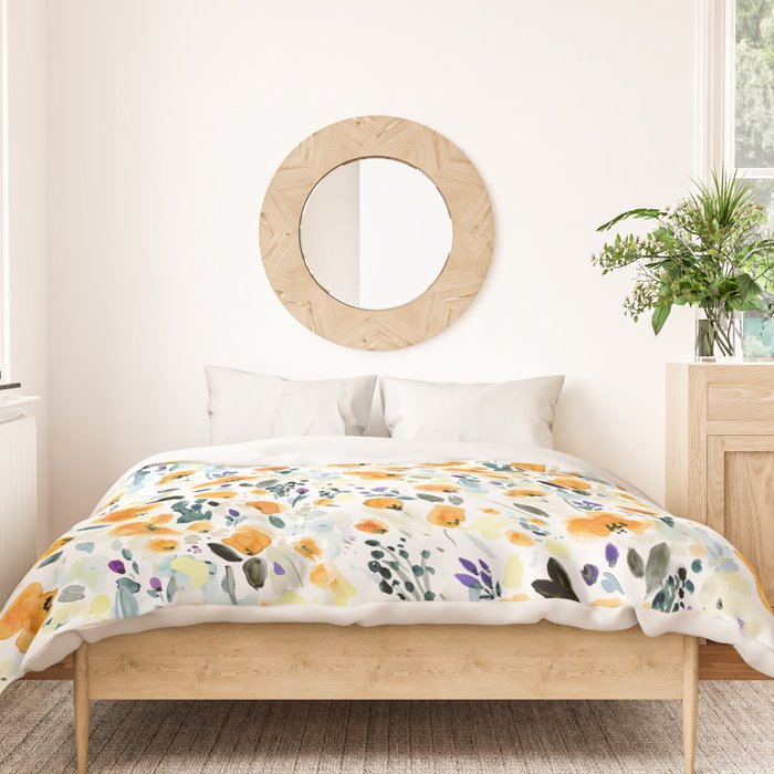Cali Poppies + wild flowers Duvet Cover Gallery Image 3