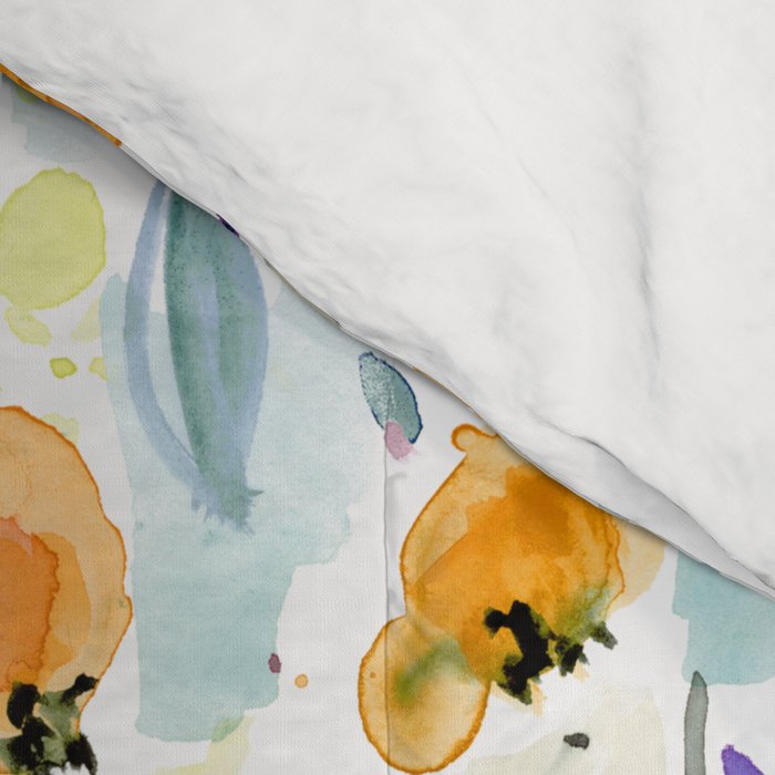 Cali Poppies + wild flowers Comforter Gallery Image 4