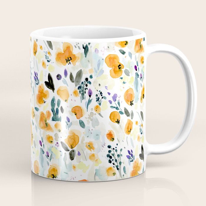 Cali Poppies + wild flowers Coffee Mug Gallery Image 1