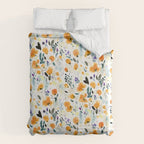 Cali Poppies + wild flowers Comforter Gallery Image 6