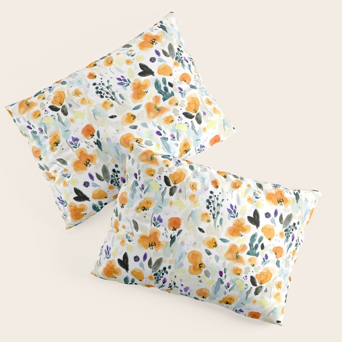 Cali Poppies + wild flowers Pillow Sham Gallery Image 3