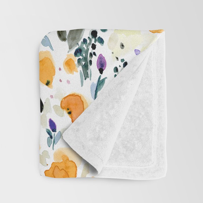 Cali Poppies + wild flowers Throw Blanket Gallery Image 3