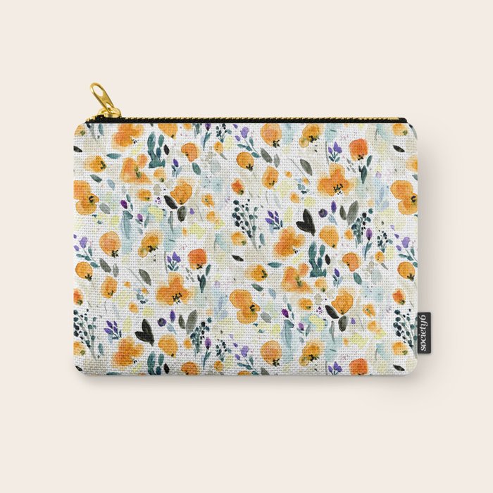Cali Poppies + wild flowers Carry All Pouch Gallery Image 1