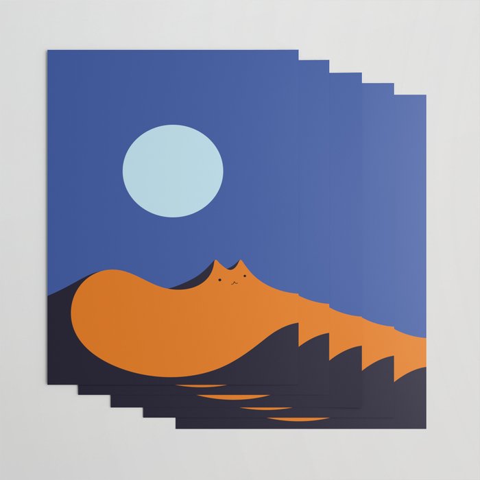 Cat Landscape 179: Lunar Mirage Wrapping Paper Gallery Image 3