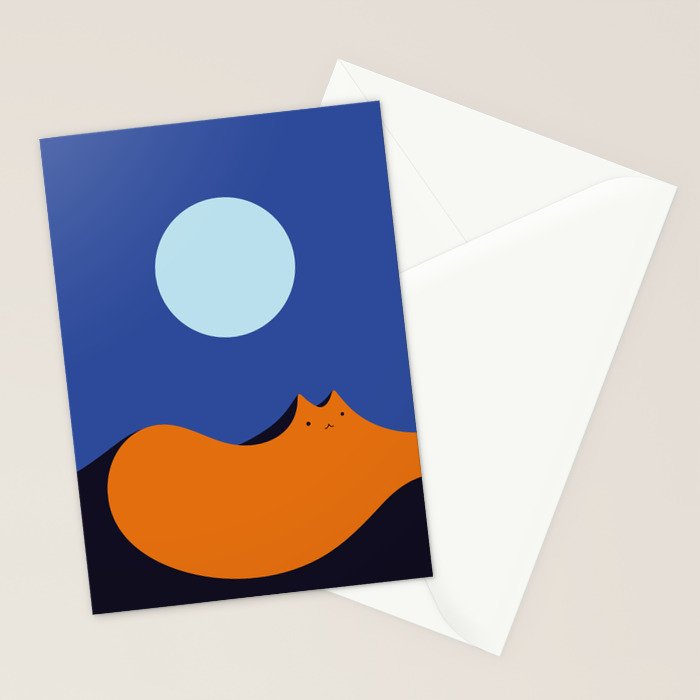 Cat Landscape 179: Lunar Mirage Stationery Card Gallery Image 2