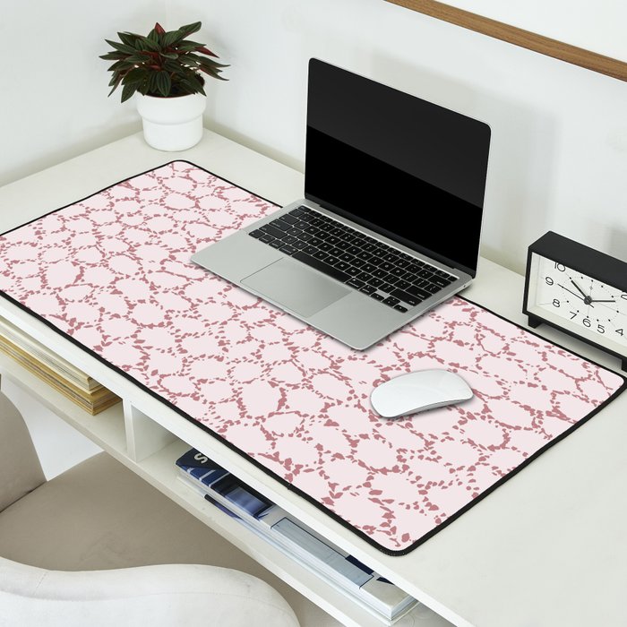 Abstract organic dots - dirty pink pattern Desk Mat Gallery Image 2