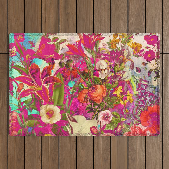 Atomic Garden - Vibrant Flowers Outdoor Rug Gallery Image 1