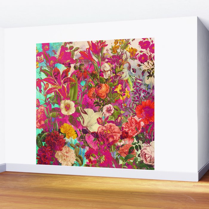 Atomic Garden - Vibrant Flowers Wall Mural Gallery Image 2