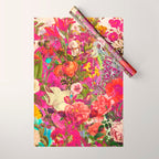 Atomic Garden - Vibrant Flowers Wrapping Paper Gallery Image 1