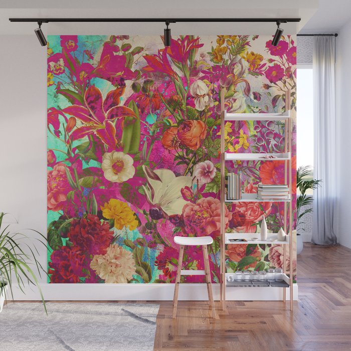 Atomic Garden - Vibrant Flowers Wall Mural Gallery Image 1