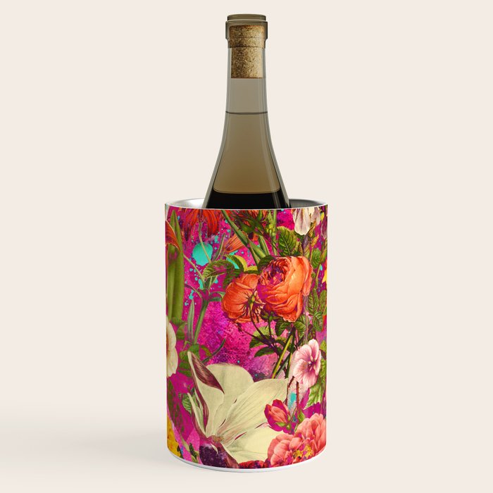 Atomic Garden - Vibrant Flowers Wine Chiller Gallery Image 1
