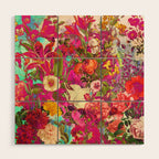 Atomic Garden - Vibrant Flowers Wood Wall Art Gallery Image 1