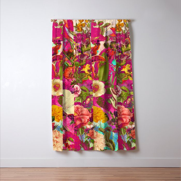 Atomic Garden - Vibrant Flowers Window Curtain Gallery Image 3