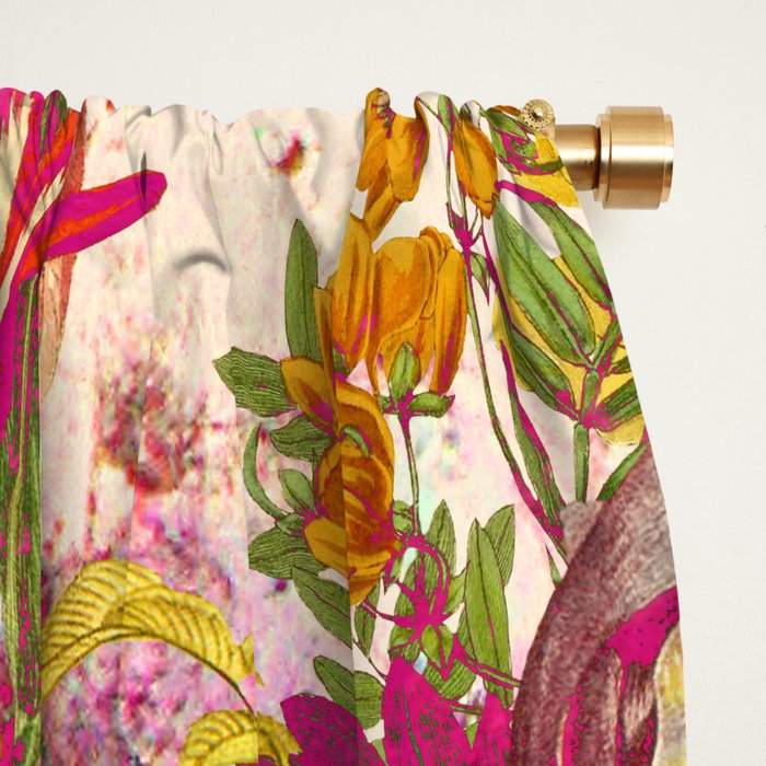 Atomic Garden - Vibrant Flowers Window Curtain Gallery Image 2