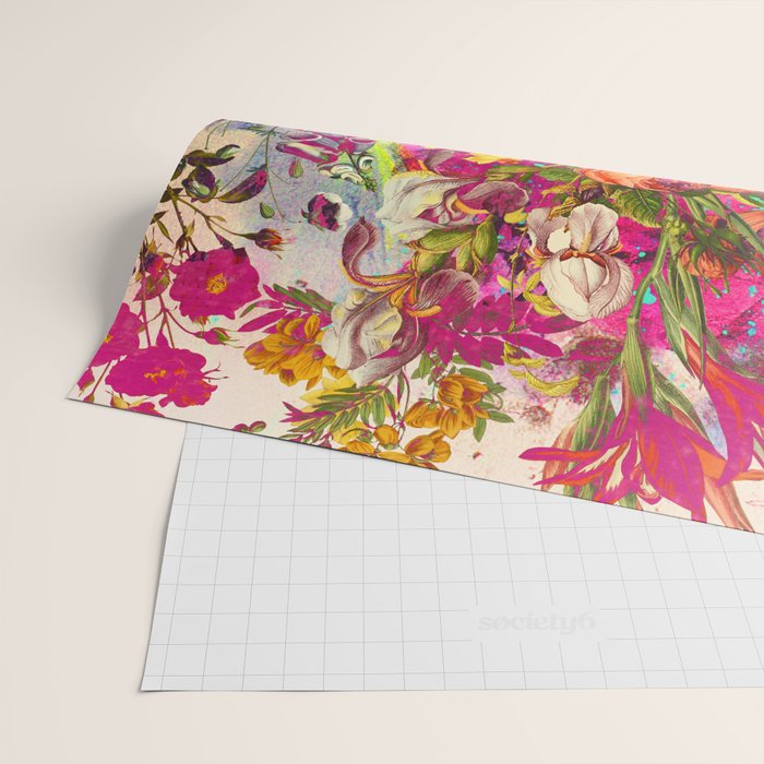Atomic Garden - Vibrant Flowers Wrapping Paper Gallery Image 2