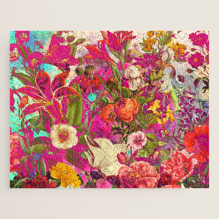 Atomic Garden - Vibrant Flowers Jigsaw Puzzle Gallery Image 1