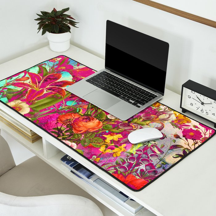 Atomic Garden - Vibrant Flowers Desk Mat Gallery Image 2