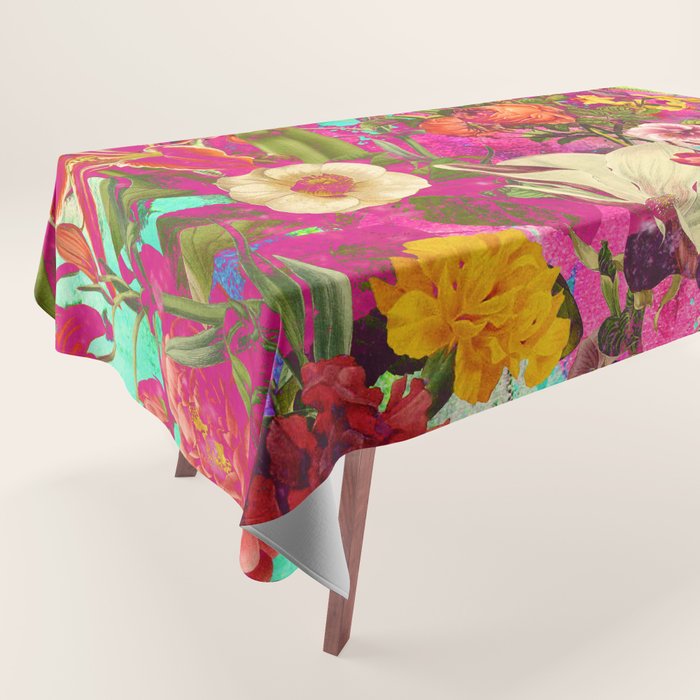 Atomic Garden - Vibrant Flowers Tablecloth Gallery Image 1