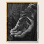 Reverence - botanical hand and fern photograph  Serving Tray Gallery Image 1