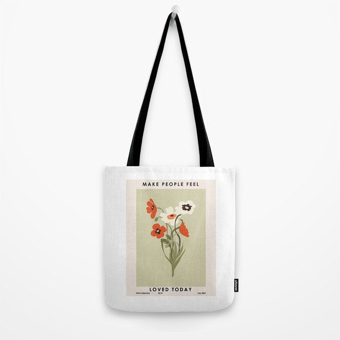 Flower Market, Floral illustration, Retro mid century art Tote Bag Gallery Image 2