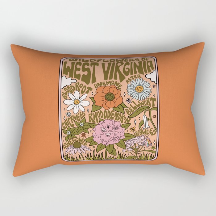 West Virginia Wildflowers Rectangular Pillow Gallery Image 1
