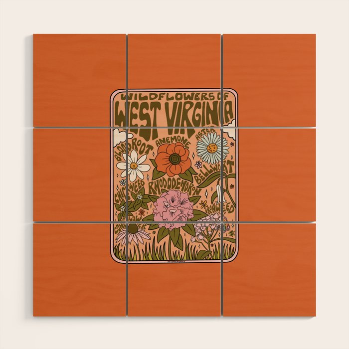 West Virginia Wildflowers Wood Wall Art Gallery Image 1