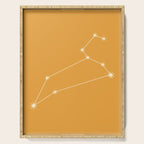 Leo Zodiac Star Constellation Line Art Peach Orange Serving Tray Gallery Image 1