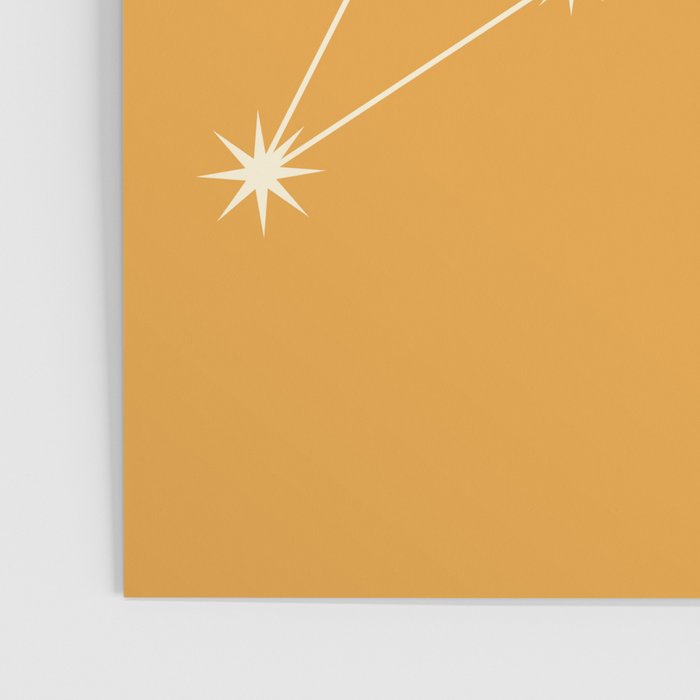 Leo Zodiac Star Constellation Line Art Peach Orange Poster Gallery Image 3