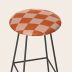 Warped Check Pattern Pumpkin Peach Stool Gallery Image 2