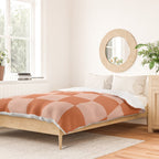 Warped Check Pattern Pumpkin Peach Duvet Cover Gallery Image 2