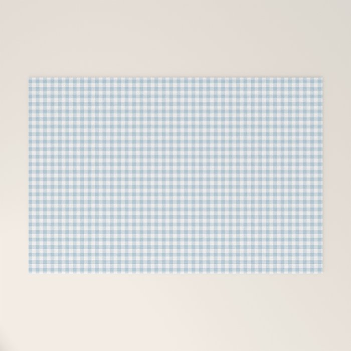 Baby Blue Gingham Check Welcome Mat Gallery Image 1