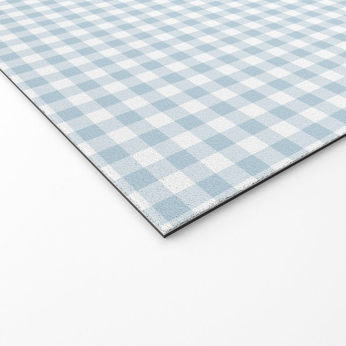 Baby Blue Gingham Check Welcome Mat Gallery Image 2