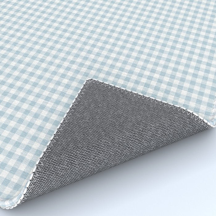 Baby Blue Gingham Check Rug Gallery Image 4