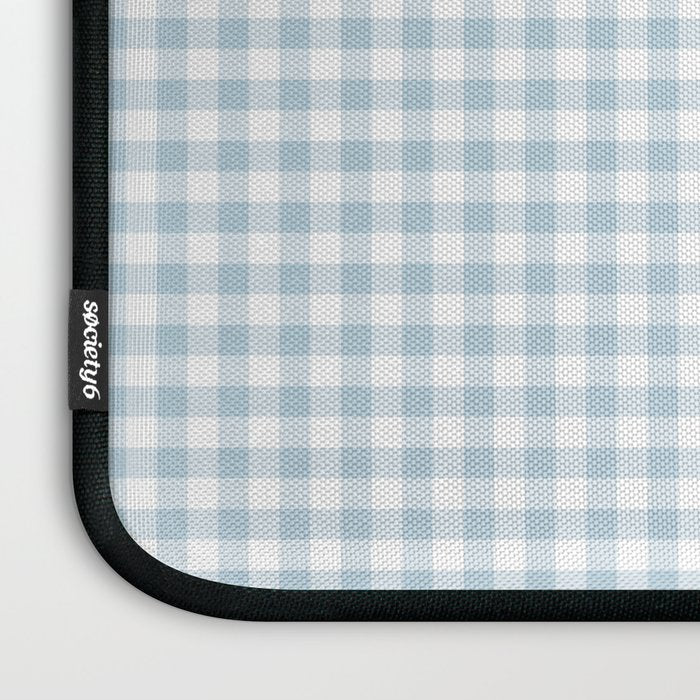 Baby Blue Gingham Check Laptop Sleeve Gallery Image 3