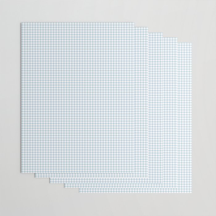 Baby Blue Gingham Check Wrapping Paper Gallery Image 3