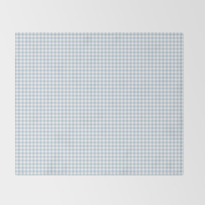 Baby Blue Gingham Check Throw Blanket Gallery Image 2