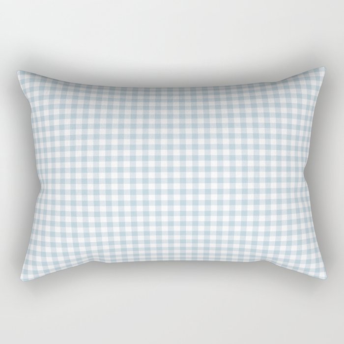 Baby Blue Gingham Check Rectangular Pillow Gallery Image 2