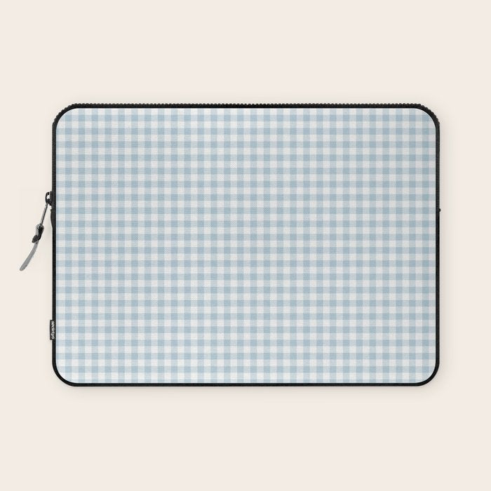 Baby Blue Gingham Check Laptop Sleeve Gallery Image 1