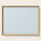 Baby Blue Gingham Check Serving Tray Gallery Image 1