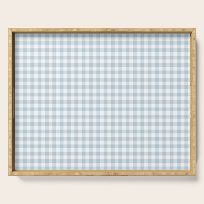Baby Blue Gingham Check Serving Tray Gallery Image 1
