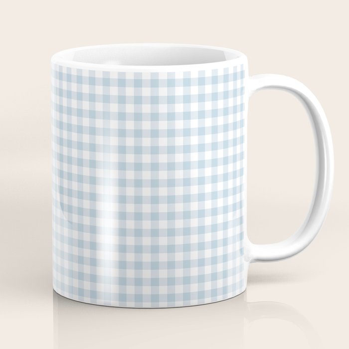 Baby Blue Gingham Check Coffee Mug Gallery Image 1