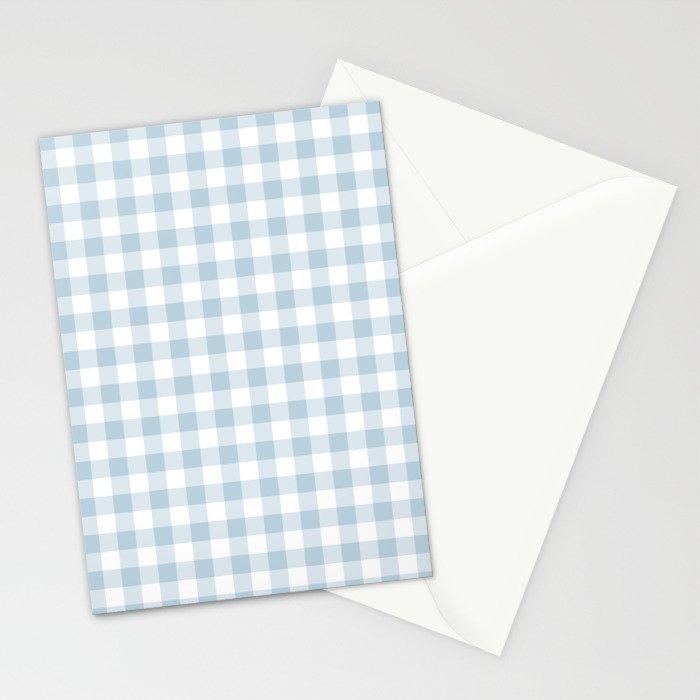 Baby Blue Gingham Check Stationery Card Gallery Image 2