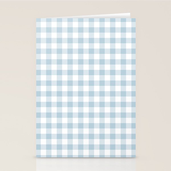Baby Blue Gingham Check Stationery Card Gallery Image 1
