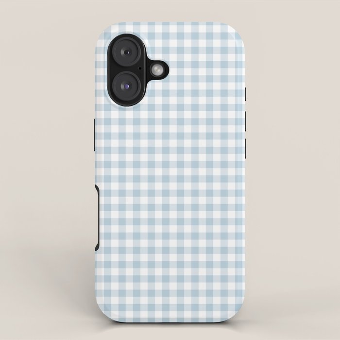 Baby Blue Gingham Check iPhone Case Gallery Image 1