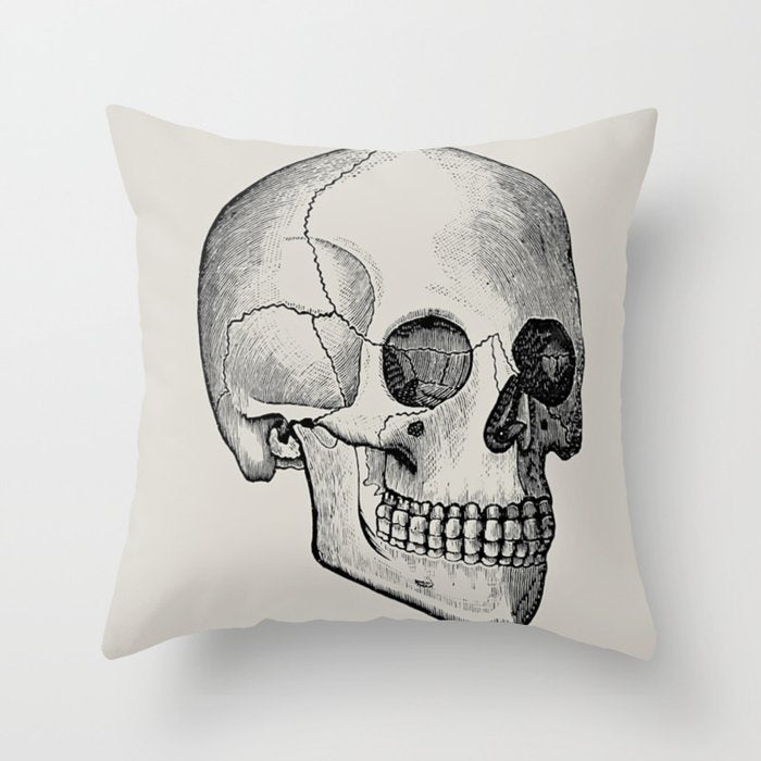 Illustrated and priced catalogue of superior surgical instruments Skull Sapine Ink Illustration Throw Pillow Gallery Image 1