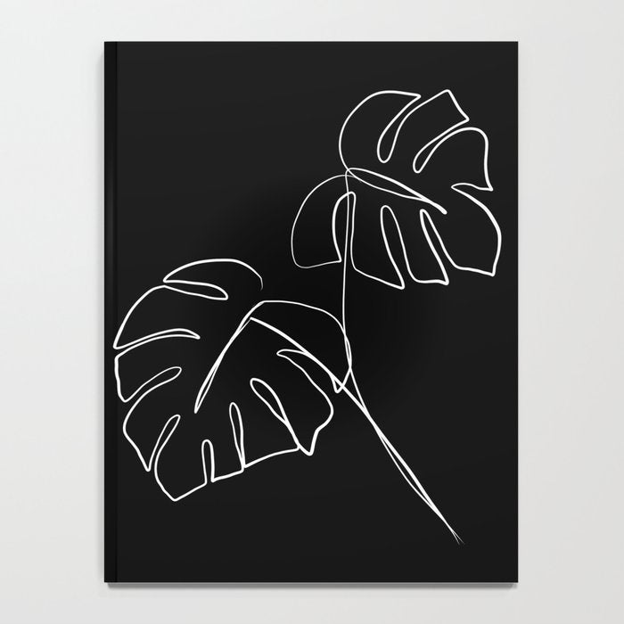 Monstera minimal - black Notebook Gallery Image 4