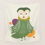 Quirky Barn Owl Wall Tapestry Gallery Image 4