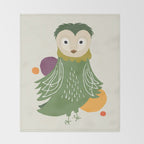 Quirky Barn Owl Throw Blanket Gallery Image 2