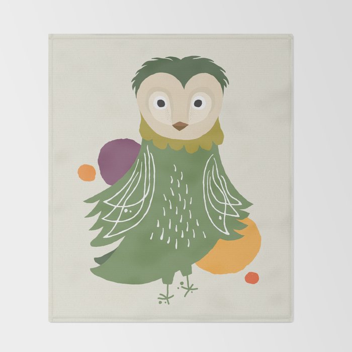 Quirky Barn Owl Throw Blanket Gallery Image 2